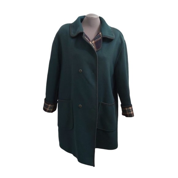 Loden Original Impragniert Merlet Seit 1927 Women Pure Wool Coat Green Italy XL - Picture 7 of 16
